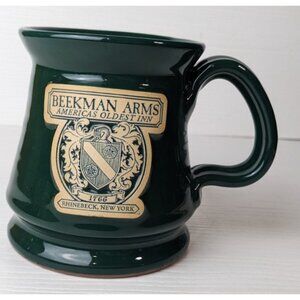 Deneen Pottery Green Handled Coffee Mug The Beekman Arms oldest Inn Rhinebeck NY